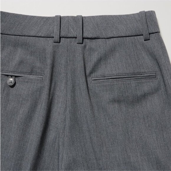 Uniqlo Functional Pleated Wide Leg Relaxed High Waisted Trouser Dress Pants sz L - Picture 6 of 7